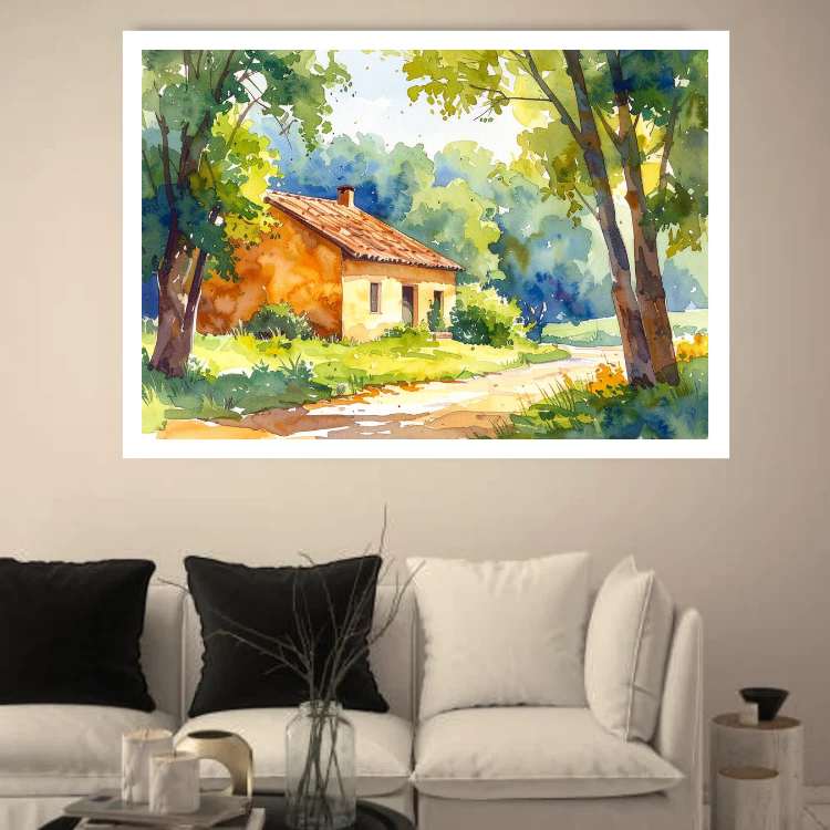 A Home in the Green Silence - Wall Art Canvas WallArtVibes