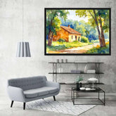 A Home in the Green Silence - Wall Art Canvas WallArtVibes