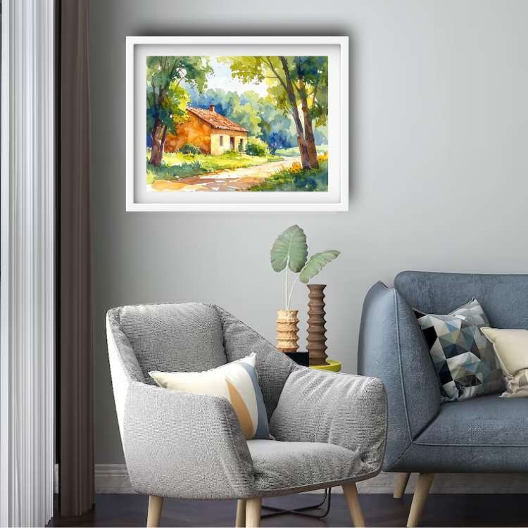 A Home in the Green Silence - Wall Art Canvas WallArtVibes