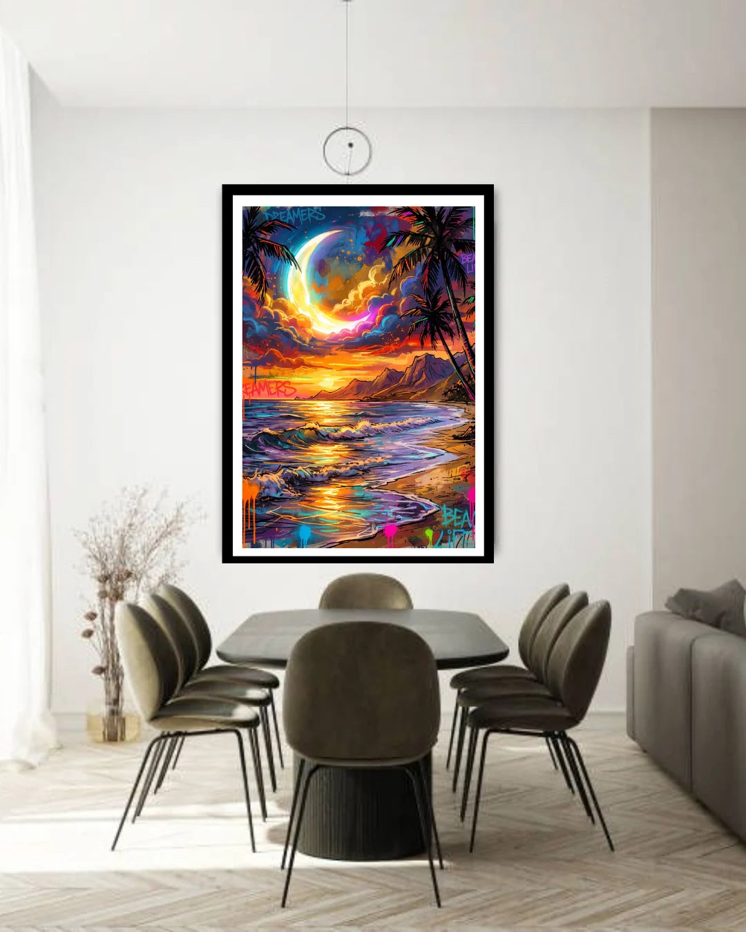 Vibrant Sunset Beach Seascape - Wall Art Canvas