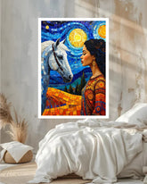 Mystic Woman and Horse Modern - Wall Art Canvas WallArtVibes
