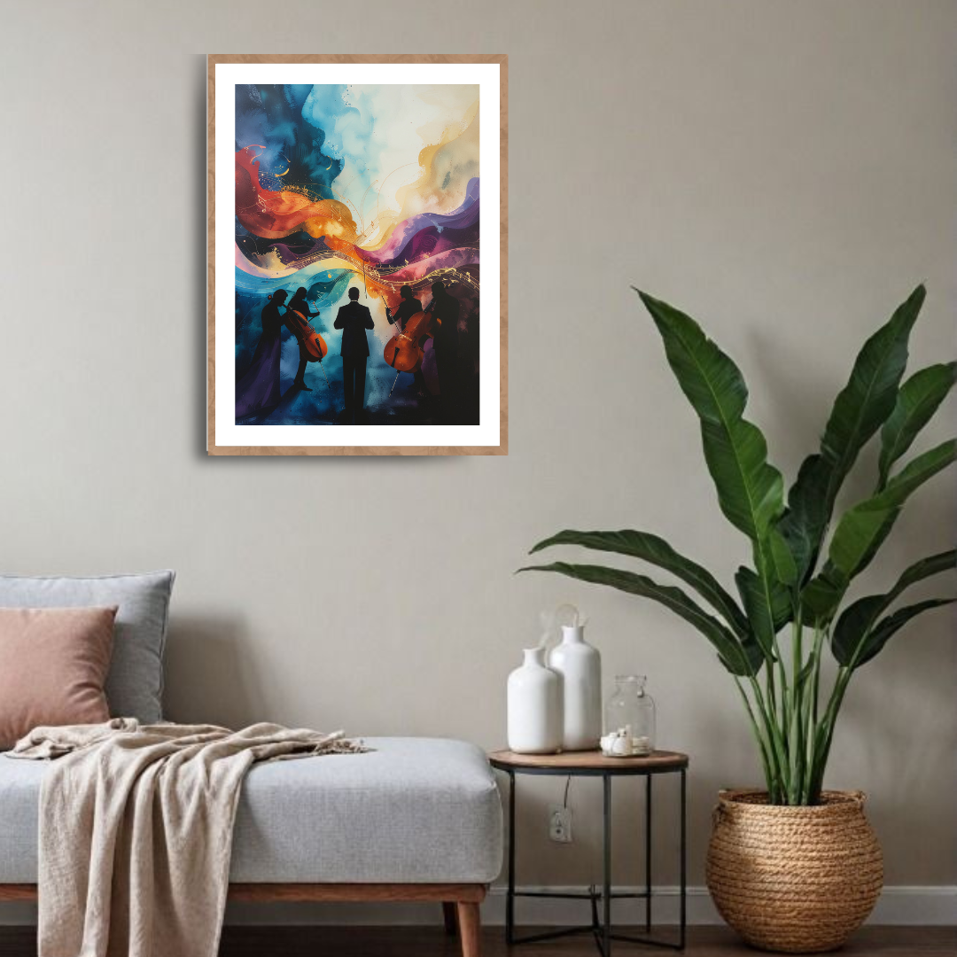 Abstract Orchestra Silhouette Canvas Wall Art