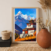Himalayan mountain temple framed wall art premium quality print
