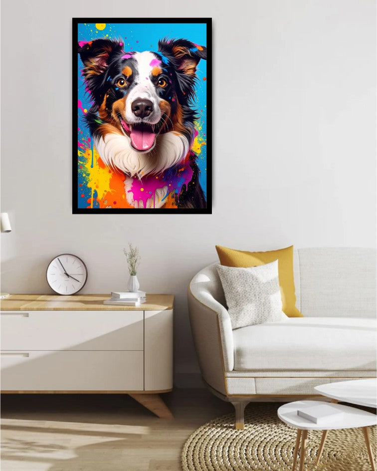 Colorful Dog Portrait - Wall Art Canvas WallArtVibes