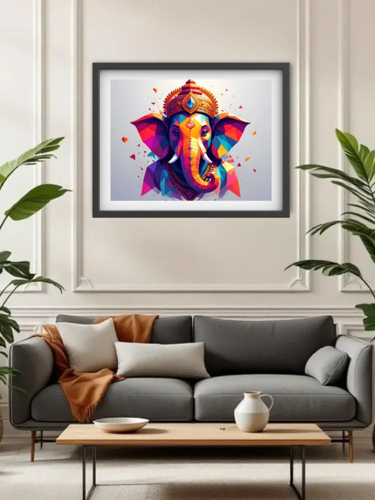 Abstract Elephant Face Modern - Wall Art Canvas WallArtVibes