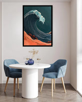 Majestic Teal Ocean Wave Coastal Wall Art Painting WallArtVibes