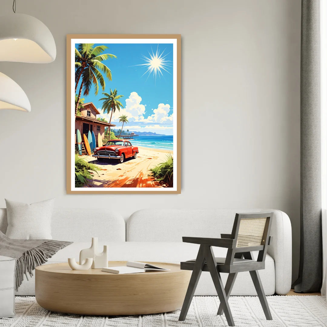 Island Cruiser: The Vintage Beach Escape - Wall Art Canvas