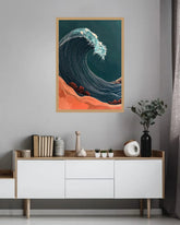 Majestic Teal Ocean Wave Coastal Wall Art Painting WallArtVibes
