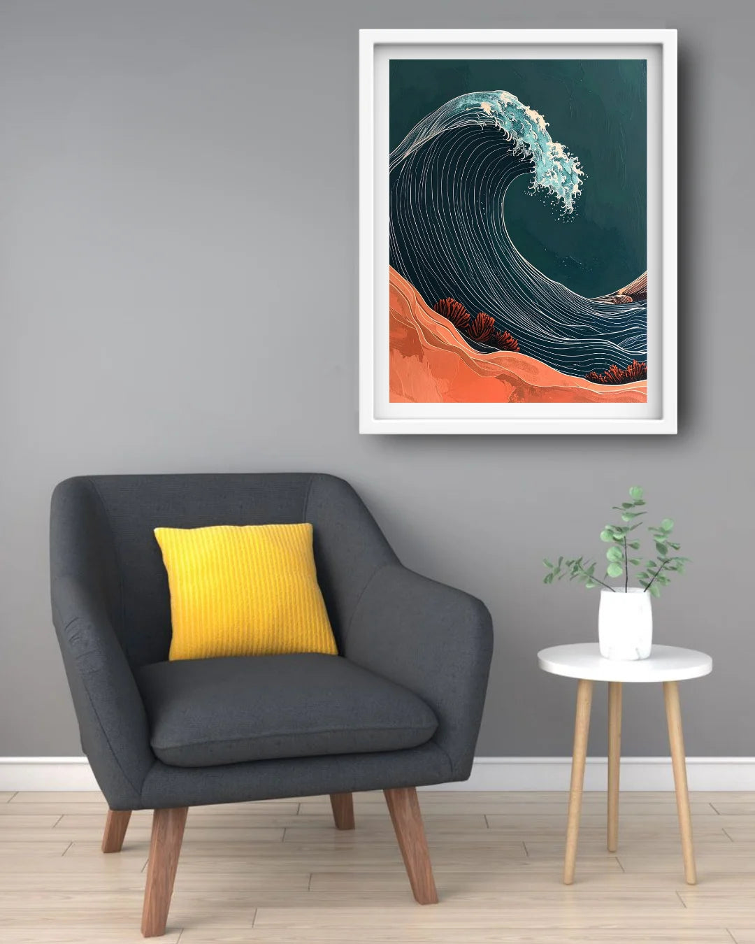 Majestic Teal Ocean Wave Coastal Wall Art Painting WallArtVibes