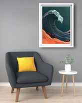 Majestic Teal Ocean Wave Coastal Wall Art Painting WallArtVibes