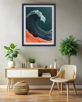 Majestic Teal Ocean Wave Coastal Wall Art Painting WallArtVibes