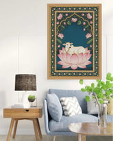The Sacred Cow in Lotus Archway Miniature - Wall Art Canvas WallArtVibes