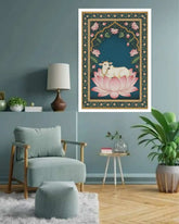 The Sacred Cow in Lotus Archway Miniature - Wall Art Canvas WallArtVibes
