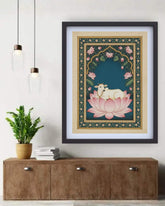 The Sacred Cow in Lotus Archway Miniature - Wall Art Canvas WallArtVibes