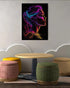 Neon Woman Colorful Line Art Portrait Painting WallArtVibes