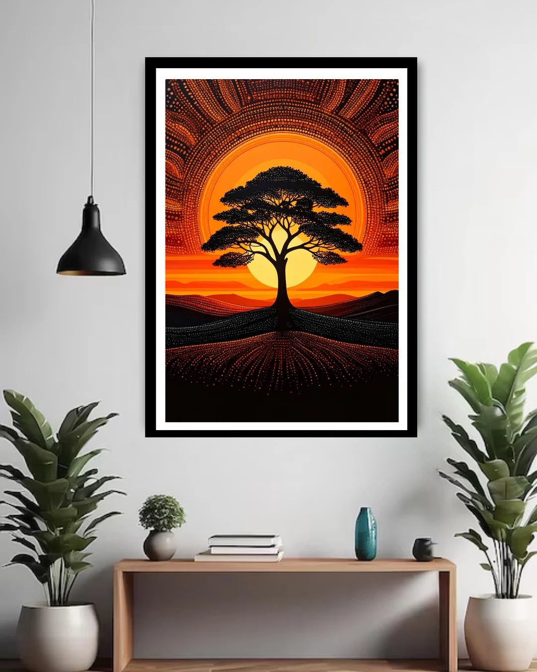 Sunset Tree Silhouette Art - Wall Art Canvas