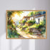 Sunlit Countryside Village Watercolor Painting – Wall Art Canvas WallArtVibes