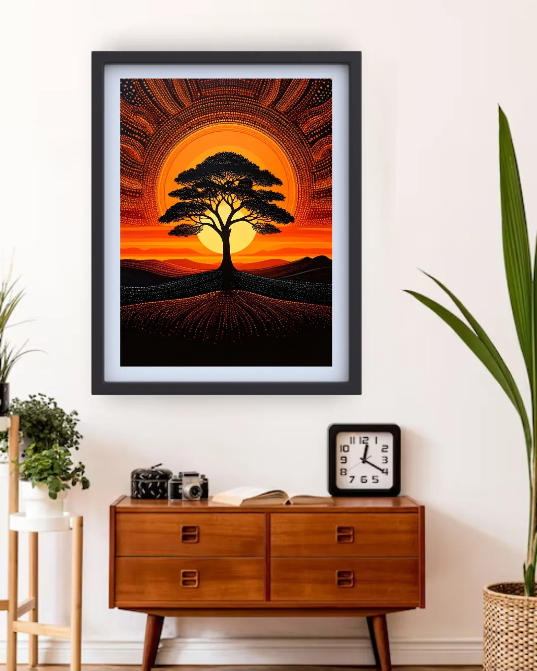 Sunset Tree Silhouette Art - Wall Art Canvas