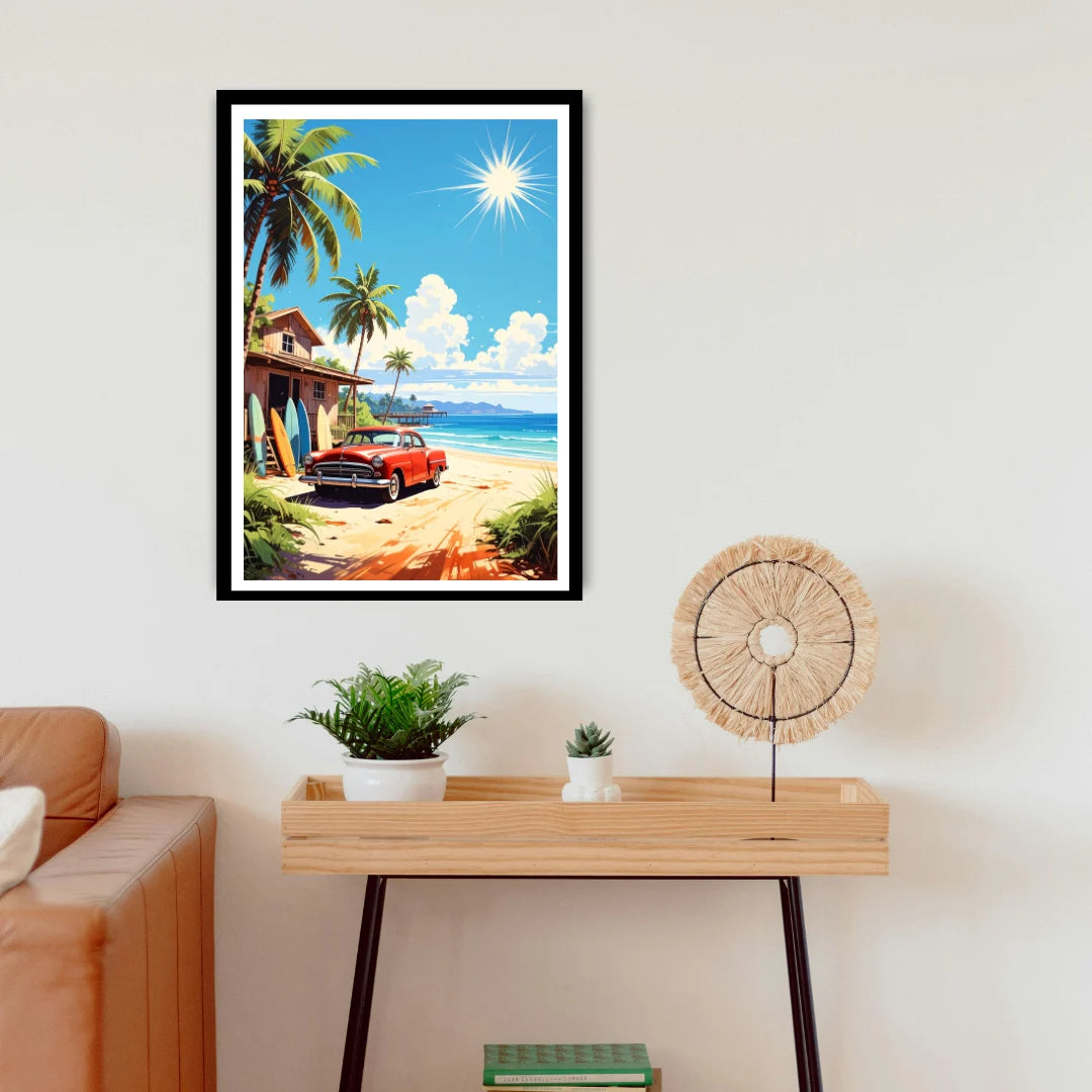 Island Cruiser: The Vintage Beach Escape - Wall Art Canvas
