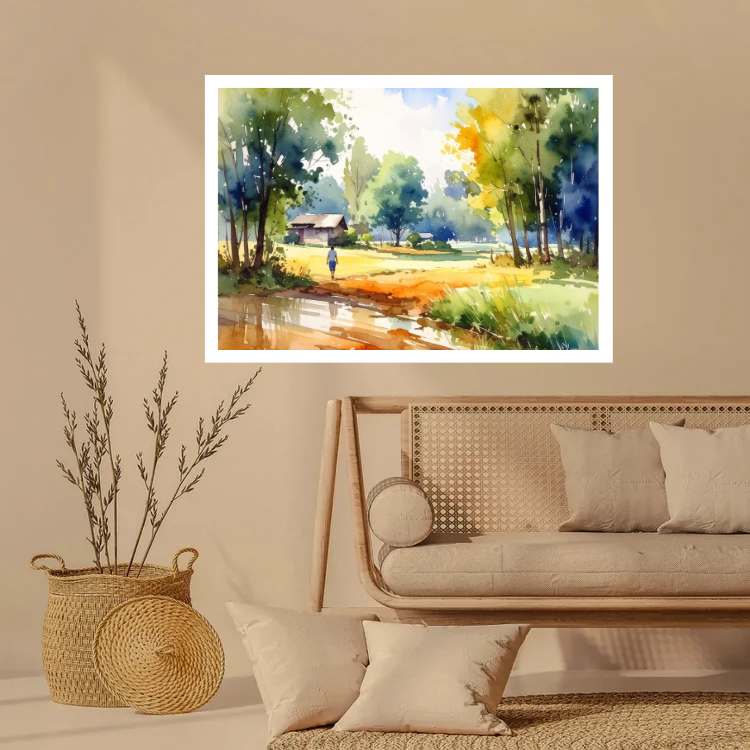 Path of Golden Reflections - Wall Art Canvas WallArtVibes