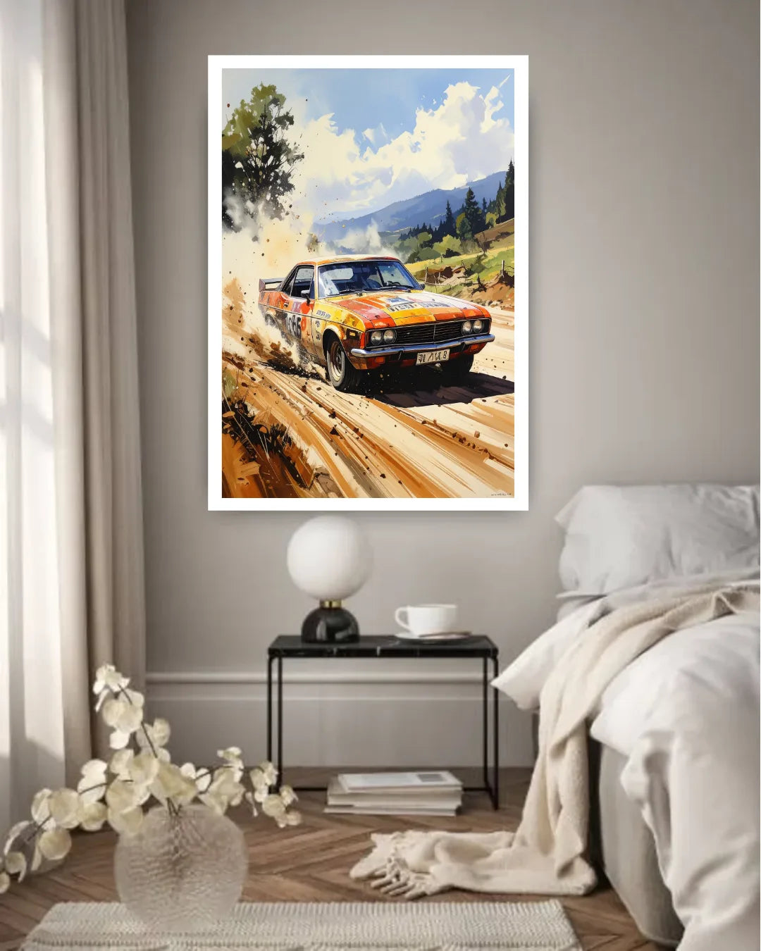 Vintage Rally Car Mountain Road - Wall Art Canvas