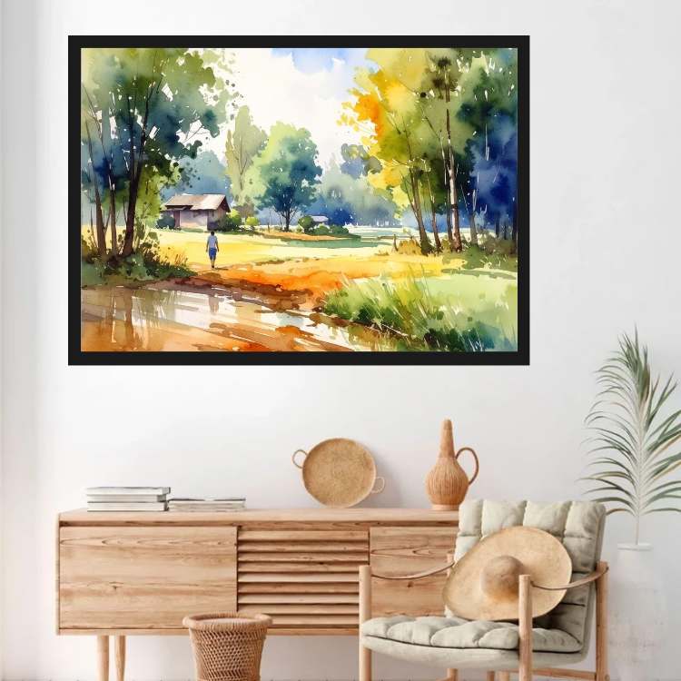 Path of Golden Reflections - Wall Art Canvas WallArtVibes