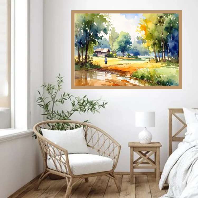 Path of Golden Reflections - Wall Art Canvas WallArtVibes