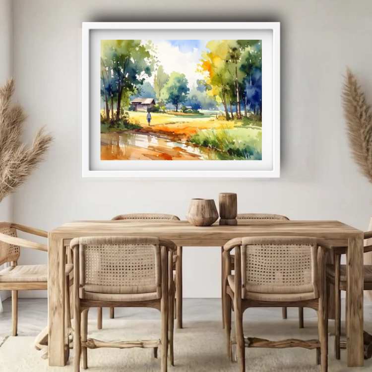 Path of Golden Reflections - Wall Art Canvas WallArtVibes