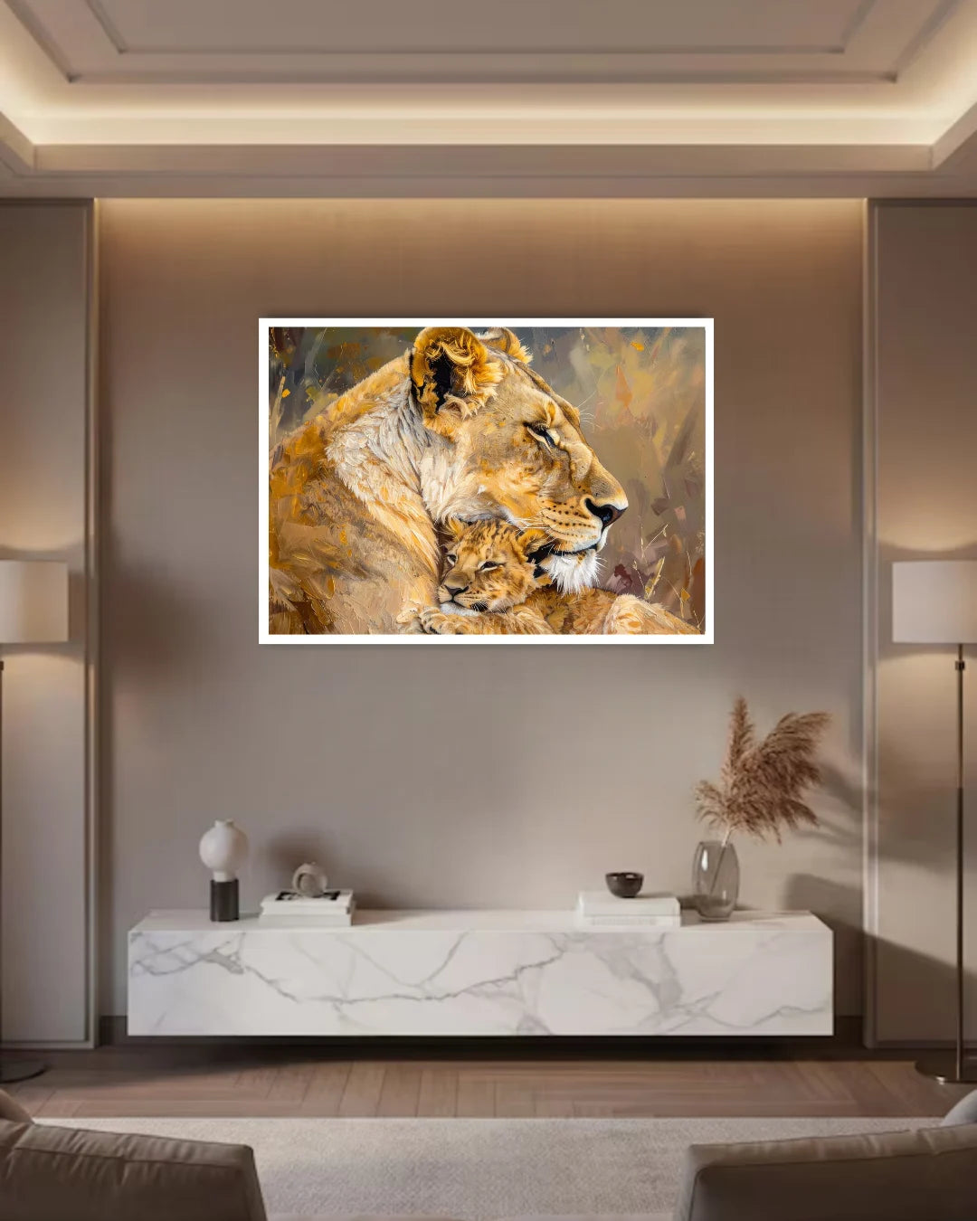 Lioness Portrait Elegant Art - Wall Art Canvas
