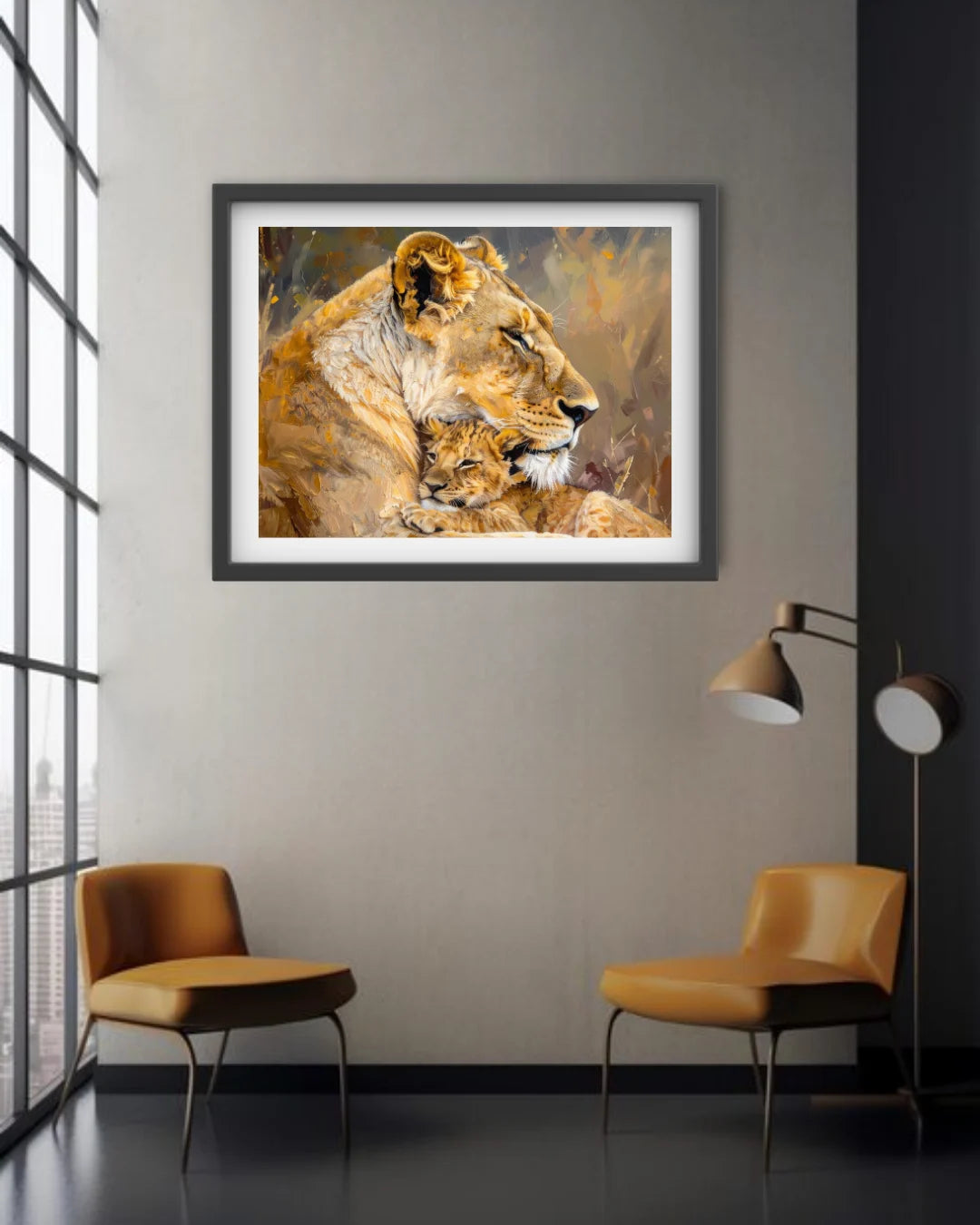 Lioness Portrait Elegant Art - Wall Art Canvas