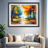 Autumn Forest Path Watercolor Painting – Wall Art Canvas WallArtVibes