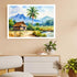 Beautiful Village Landscape Watercolor Painting – Wall Art Canvas WallArtVibes