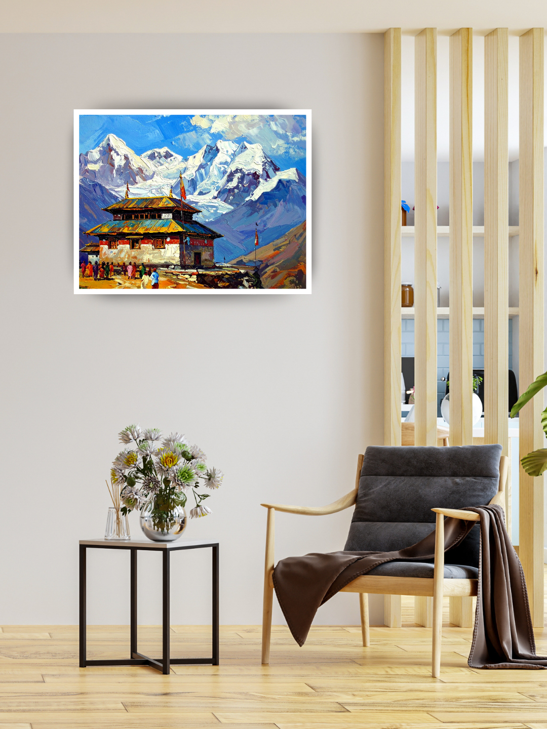 Himalayan Mountain Temple Canvas - Sacred Architecture Wall Art
