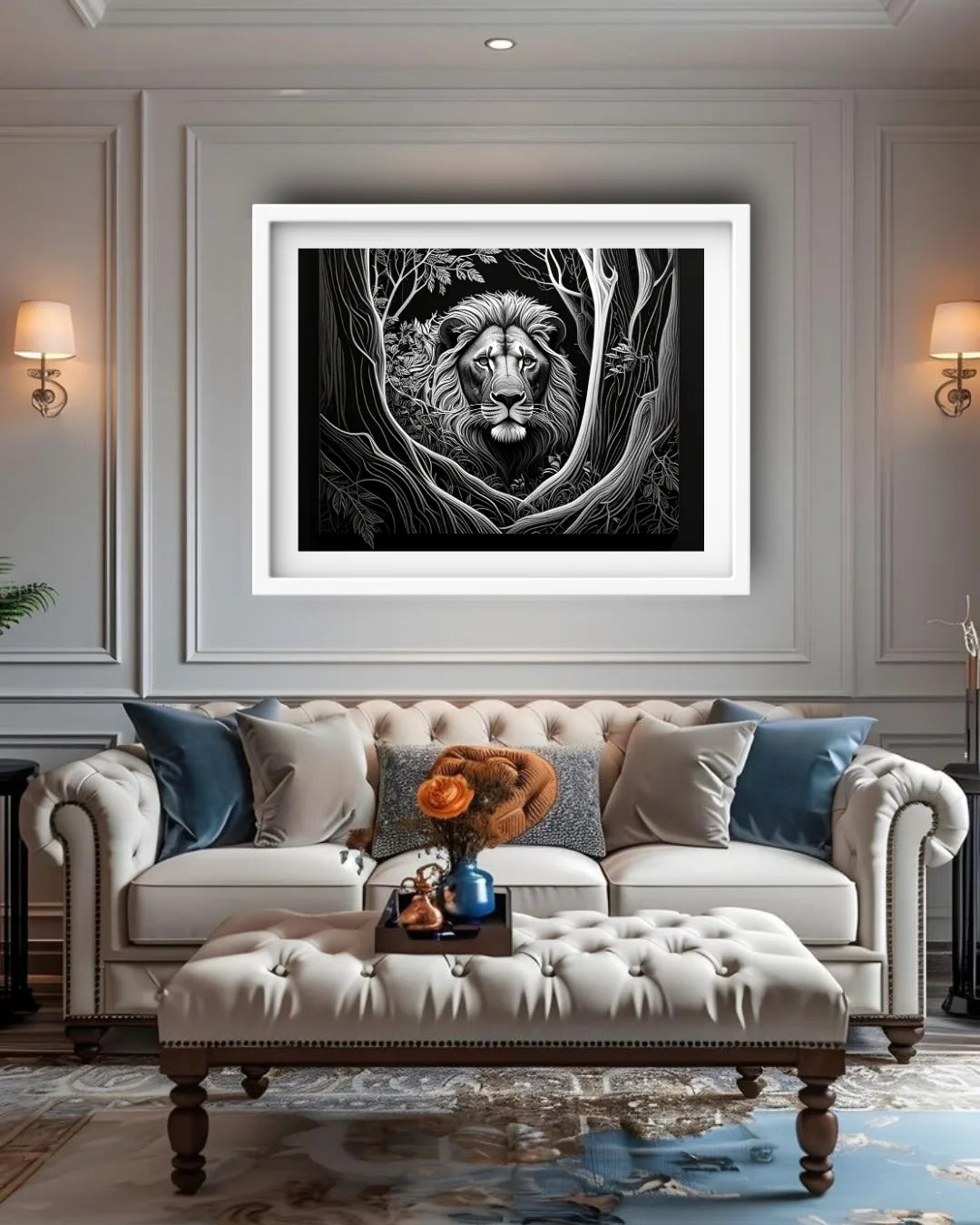 Lion Among the Trees – Wall Art Canvas