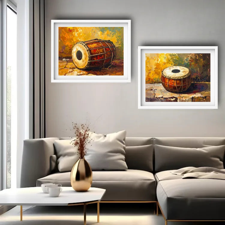 Traditional Tabla Drums - Set Of 2 - Wall Art Canvas