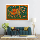 Elephant in Bloom: A Miniature of Indian Grandeur - Wall Art Canvas WallArtVibes