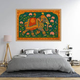 Elephant in Bloom: A Miniature of Indian Grandeur - Wall Art Canvas WallArtVibes