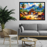 Impasto Temple View - Wall Art Canvas WallArtVibes