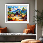 Impasto Temple View - Wall Art Canvas WallArtVibes