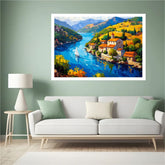 Riverside Village Charm – Wall Art Canvas WallArtVibes