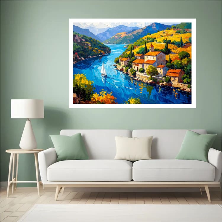Riverside Village Charm – Wall Art Canvas WallArtVibes