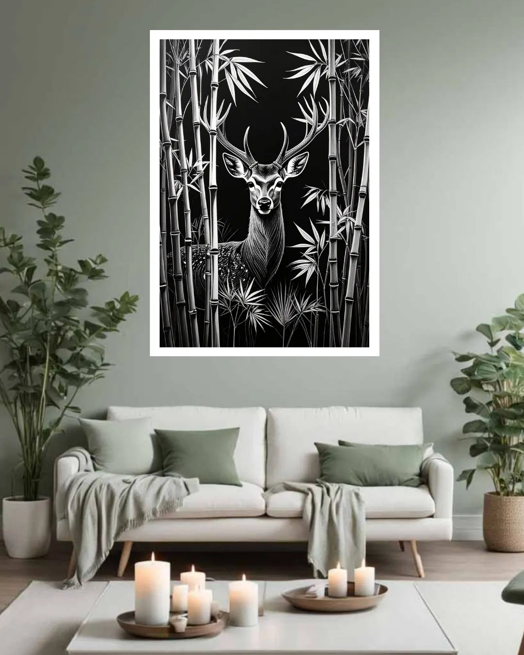 Deer in the Bamboo Forest – Wall Art Canvas