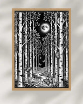 Mystic Moon Forest Art - Wall Art Canvas WallArtVibes