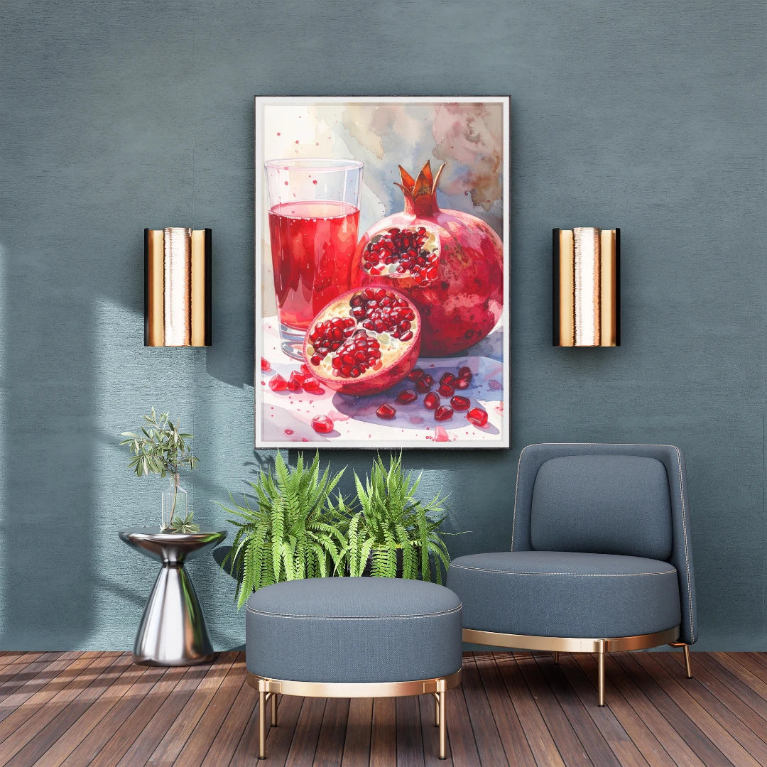 Pomegranate Juice Watercolor Print