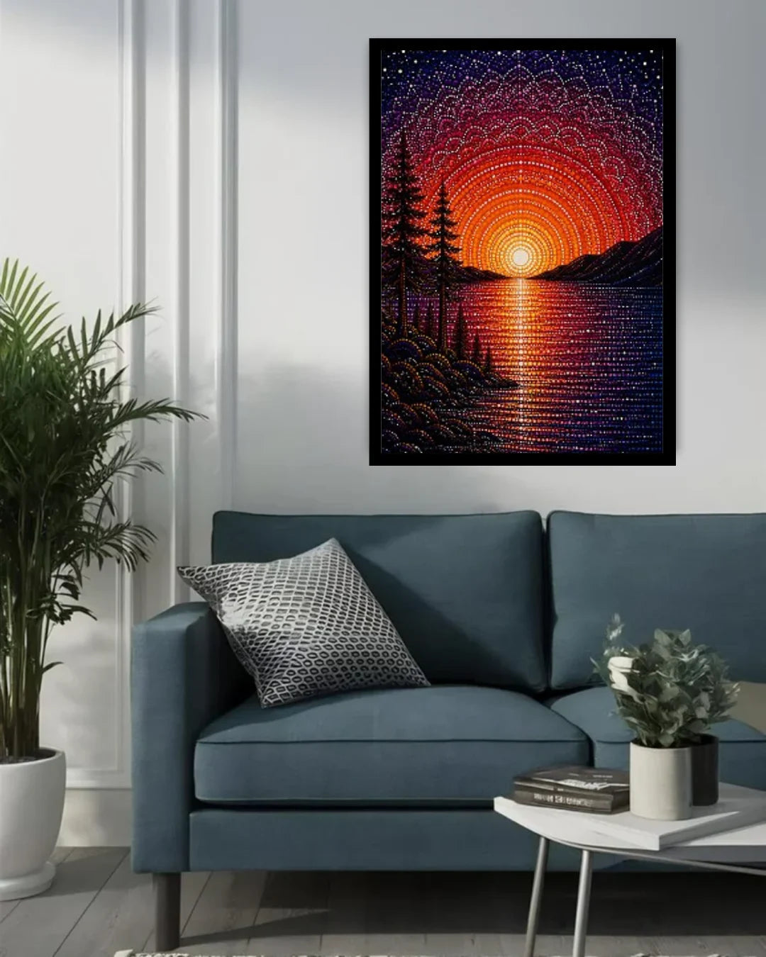 Sunset Lake Landscape Art - Wall Art Canvas WallArtVibes