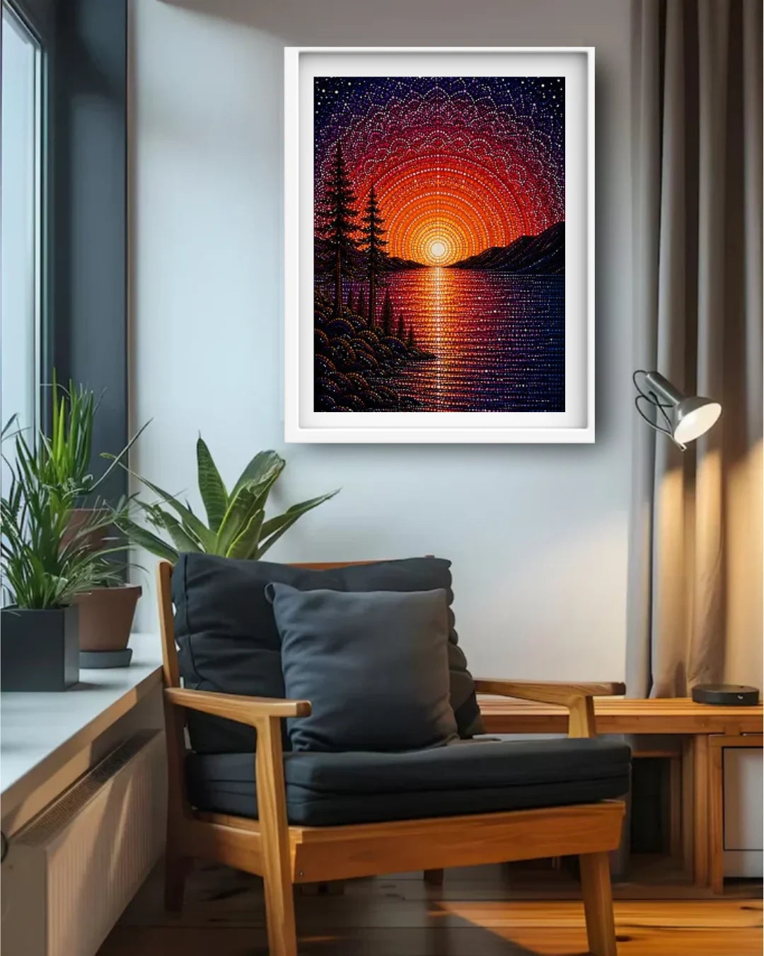 Sunset Lake Landscape Art - Wall Art Canvas WallArtVibes