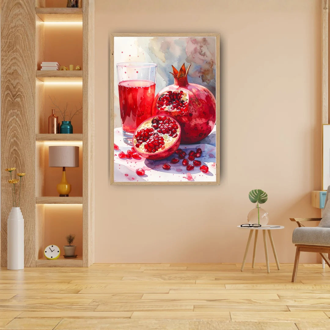 Pomegranate Juice Watercolor Print