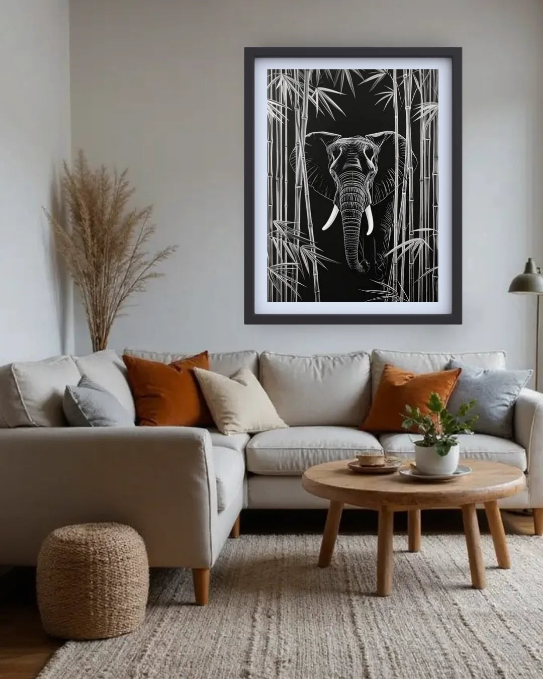 Elephant in the Bamboo Forest – Wall Art Canvas