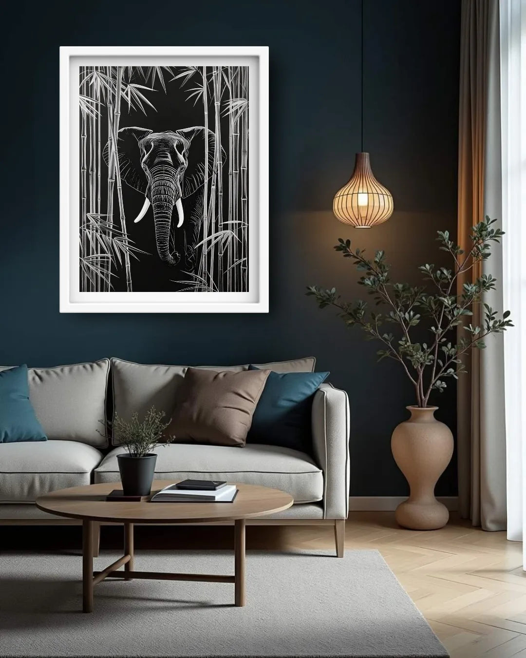 Elephant in the Bamboo Forest – Wall Art Canvas