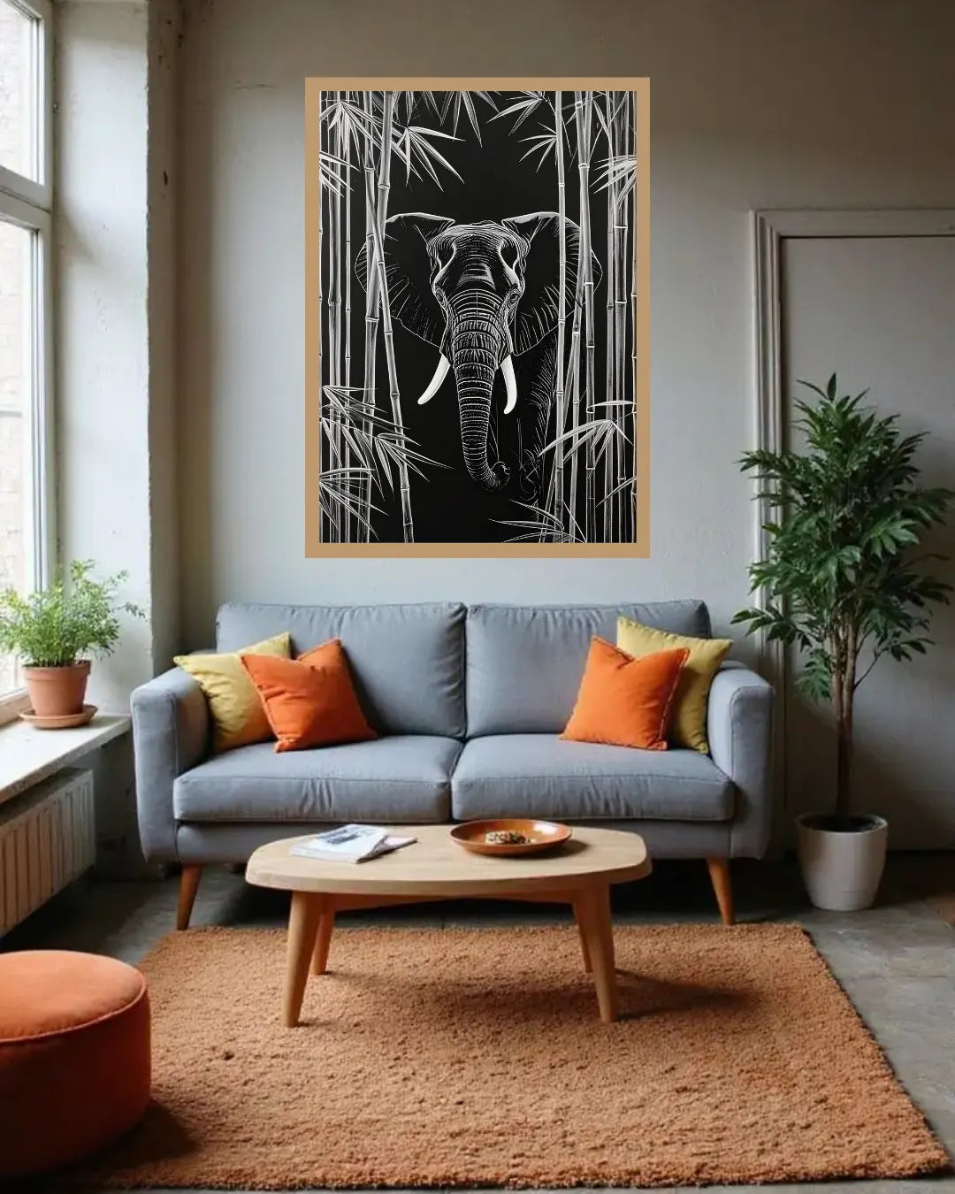 Elephant in the Bamboo Forest – Wall Art Canvas